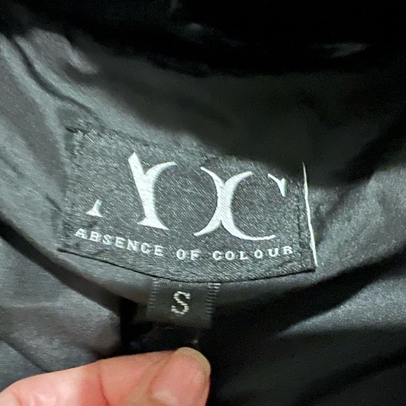 AOC Patent Black Coat Jacket Sexy Winter Ready size small EUC $$$ - Picture 11 of 11